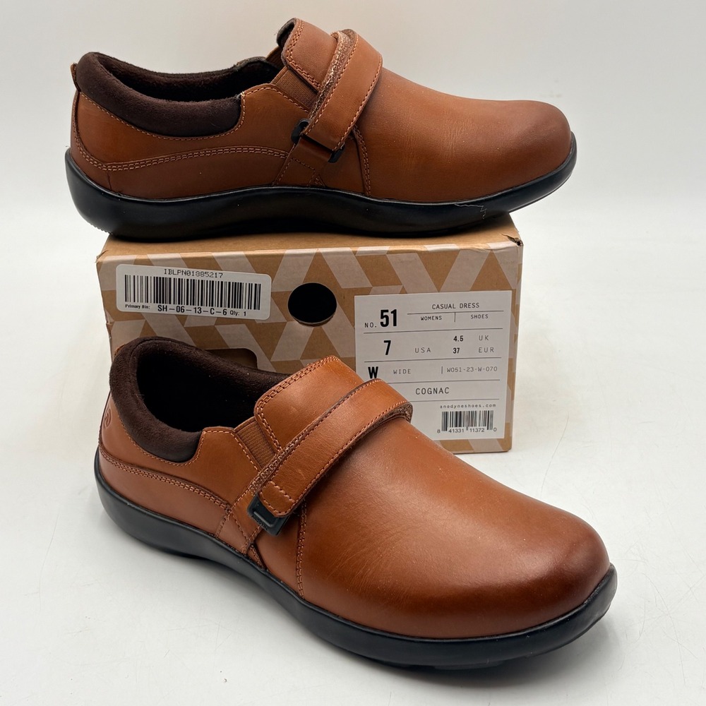 Anodyne No 51 Casual Dress Shoes Womens 7 Wide Cognac Leather Strap
Comfort NIB